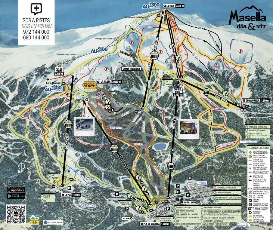 Copitos de Nieve - Estaciones de esquí, ski, snowboard - Mapa de la estación Masella